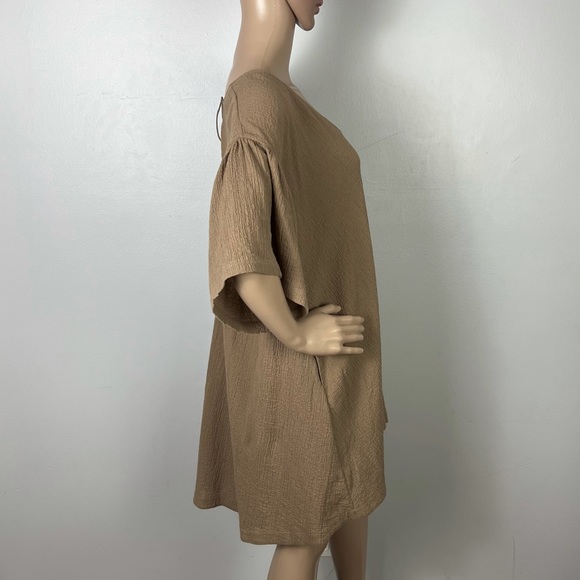 NEW L’ACADEMIE BROWN V-NECK MINI DRESS - Picture 5 of 8